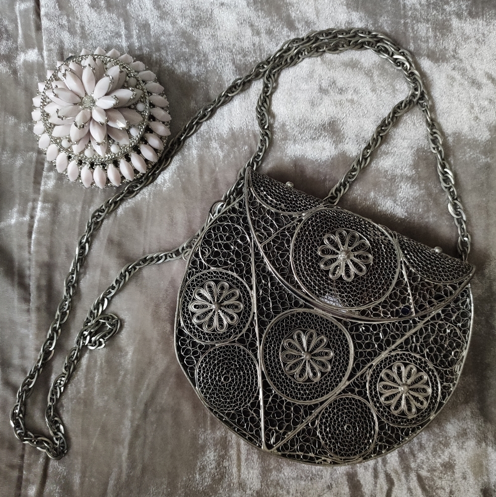 Vintage Silver Metal Purse